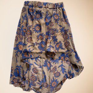Floral High-Low Skirt